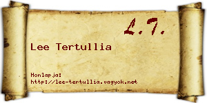 Lee Tertullia névjegykártya